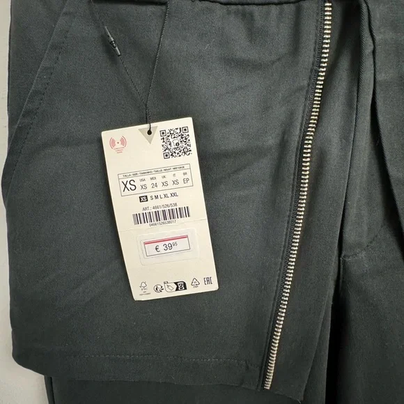 Zara Charcoal Gray Asymmetrical Trousers - Picture 4 of 14